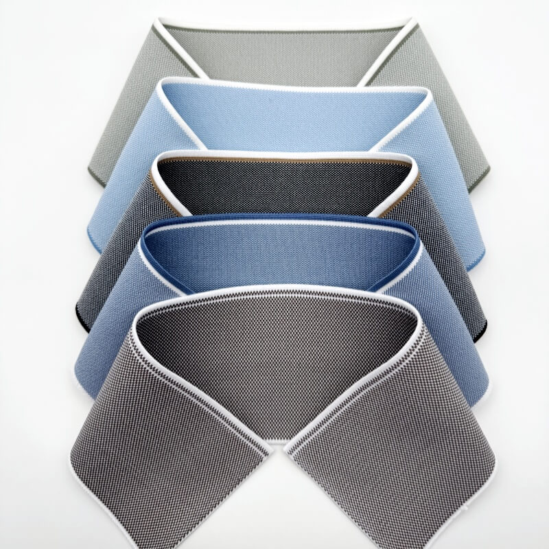 Eco-friendly polyester jacquard knit rib polo collar